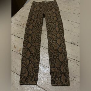 Zara Brown Snake Print Skinny Pants